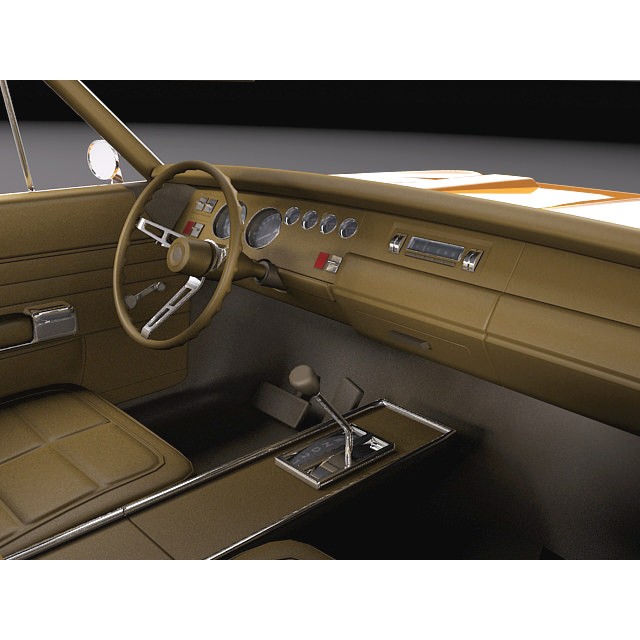 Plymouth GTX 3D Model – High Poly Classic Muscle Car, FBX, OBJ - View 7
