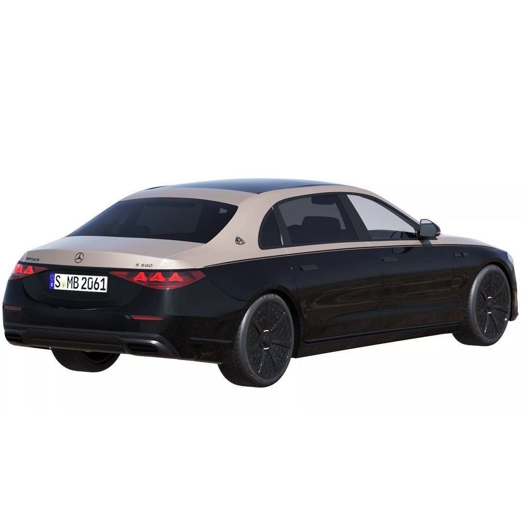 2027 Mercedes-Maybach S 580 Night Series 3D Model – Luxury Sedan, FBX, PBR - View 3