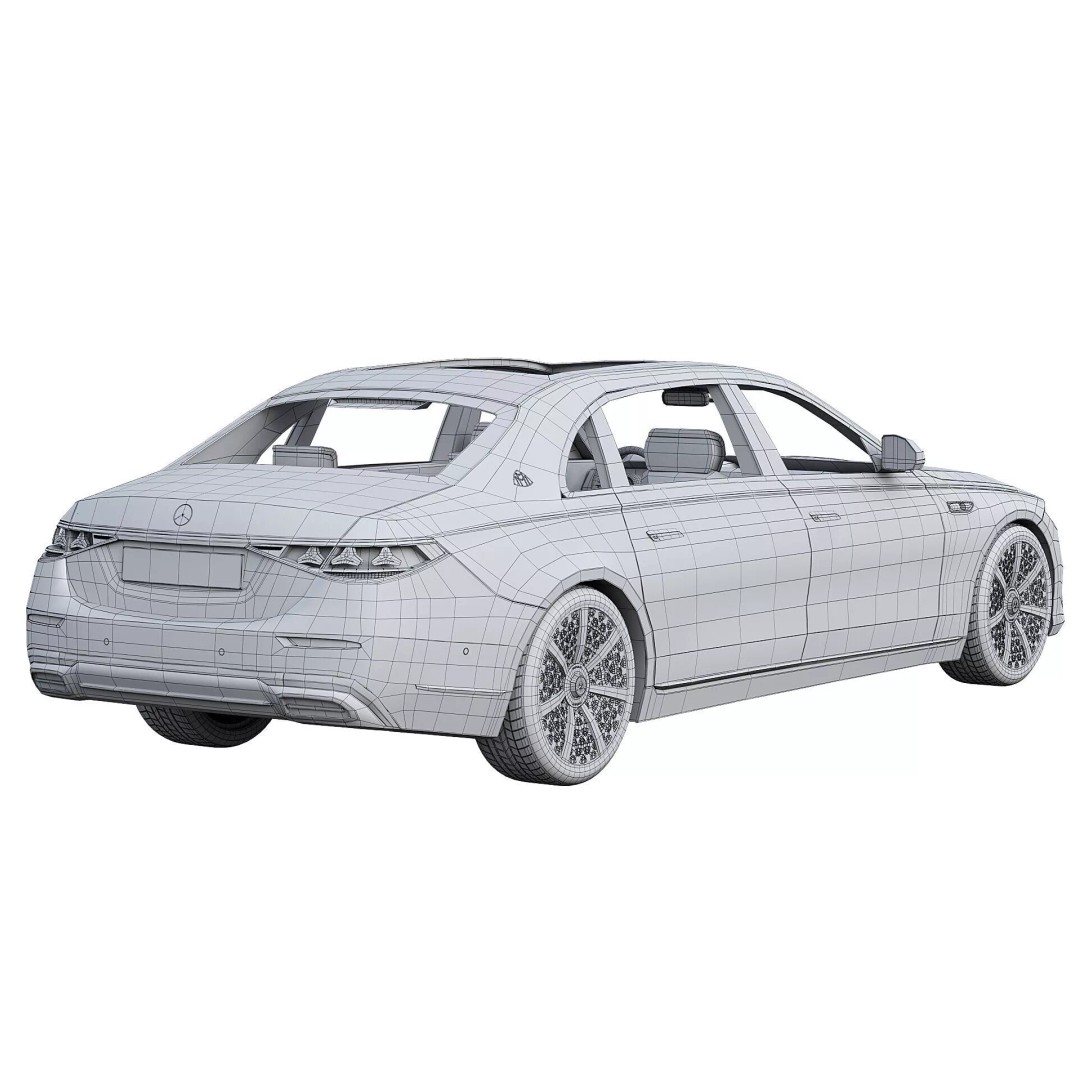 2027 Mercedes-Maybach S 580 Night Series 3D Model – Luxury Sedan, FBX, PBR - View 9