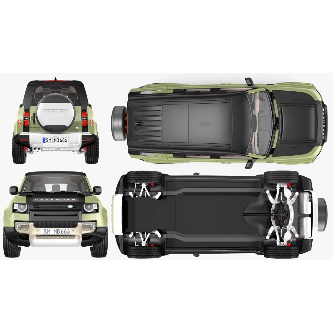 Land Rover Defender Country Pack 3D Model – High Poly Off-Road Vehicle, FBX - View 18