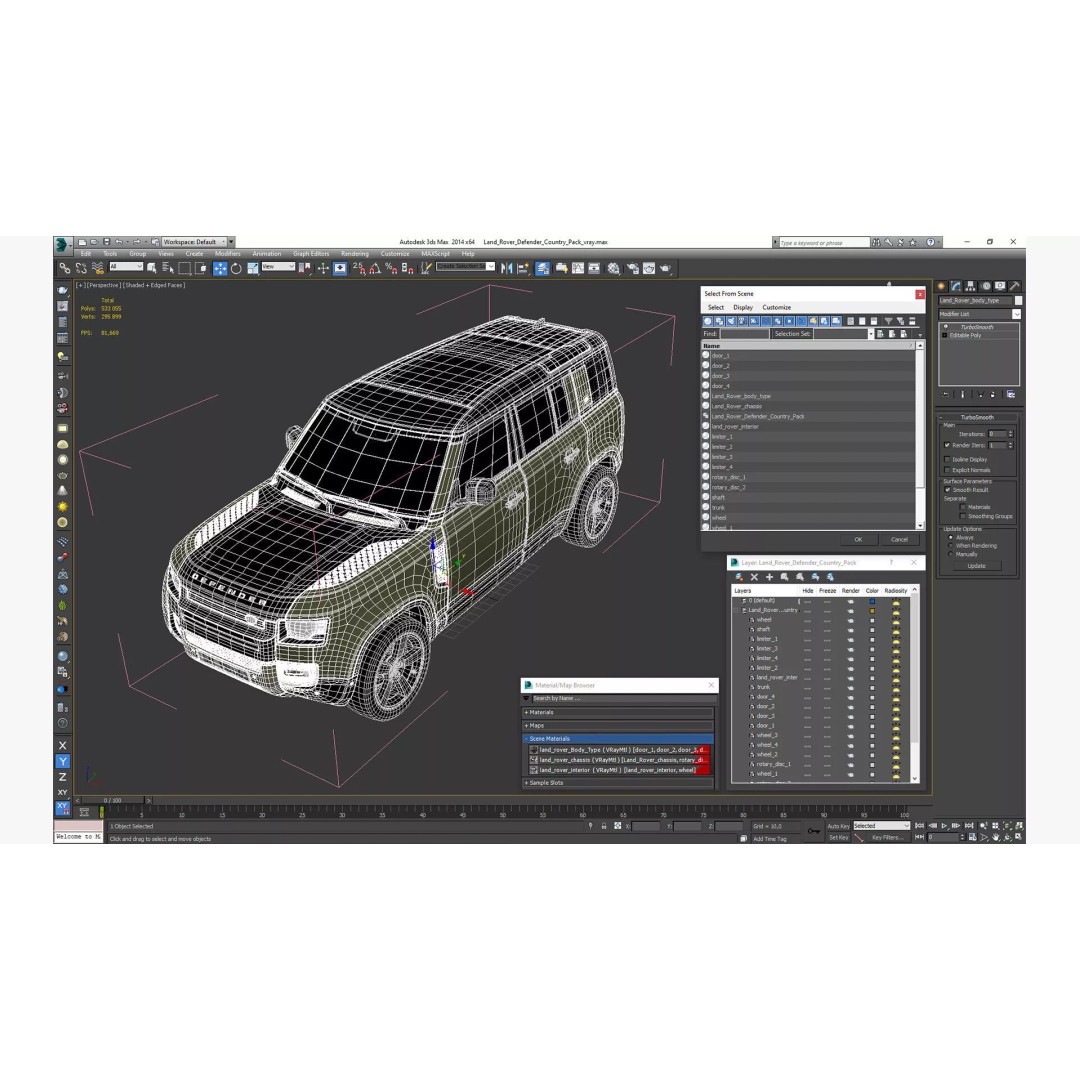Land Rover Defender Country Pack 3D Model – High Poly Off-Road Vehicle, FBX - View 45