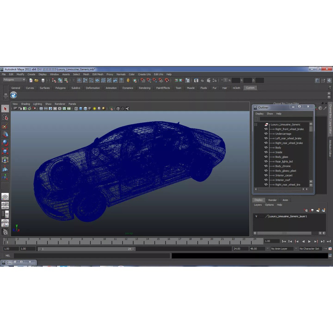 Luxury Limousine 3D Model – High Poly PBR Vehicle, FBX