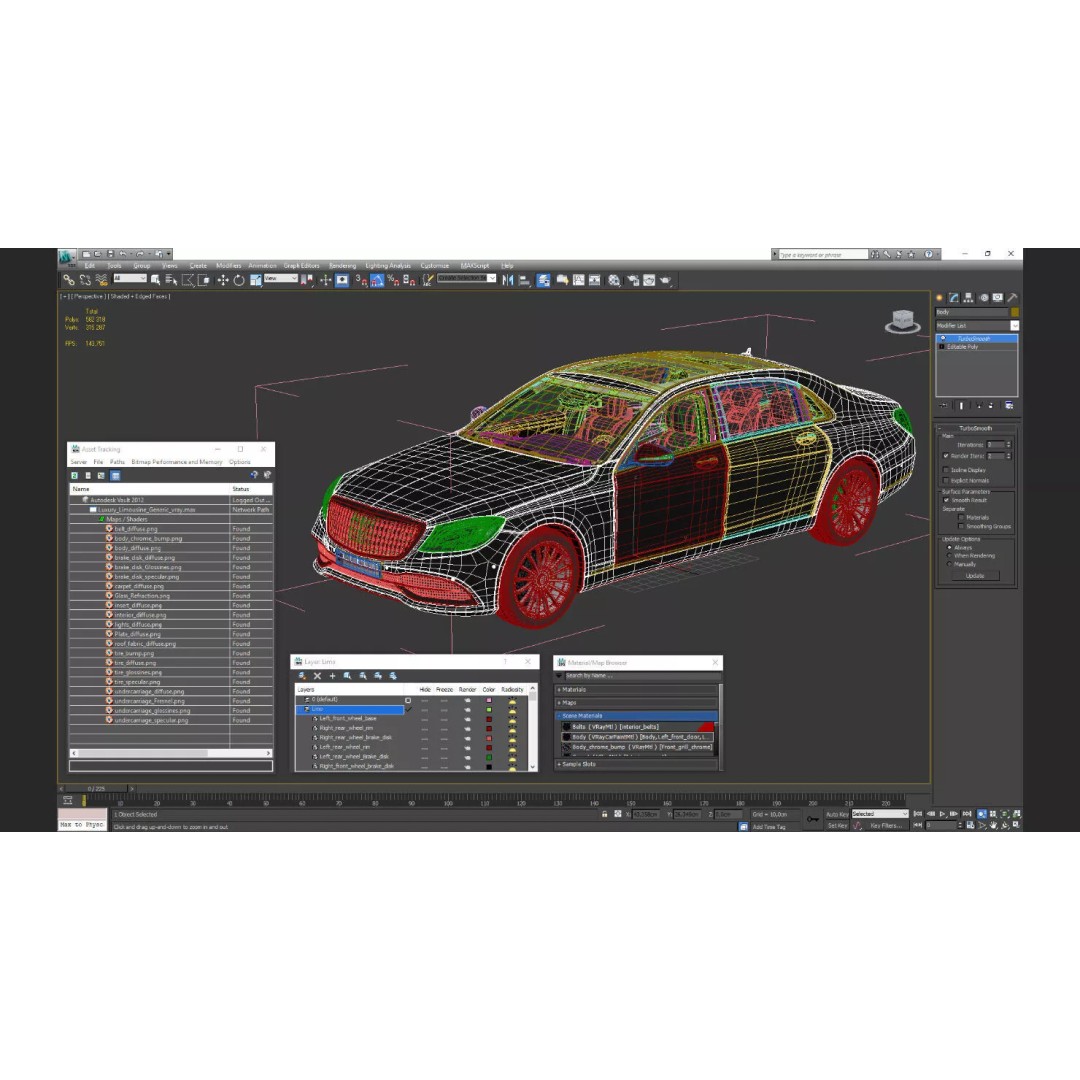 Luxury Limousine 3D Model – High Poly PBR Vehicle, FBX - View 31