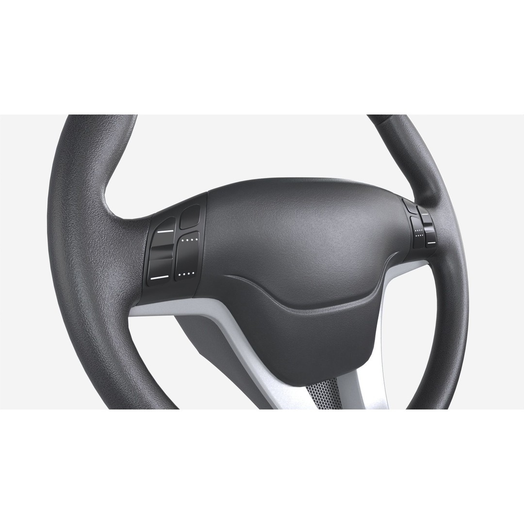 Steering Wheel 3D Model – PBR High Poly Vehicle Part, FBX, OBJ - View 3