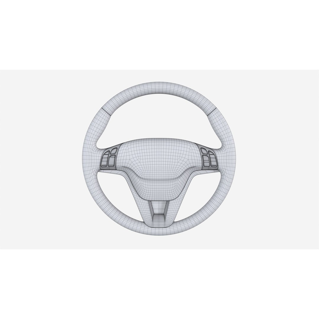 Steering Wheel 3D Model – PBR High Poly Vehicle Part, FBX, OBJ - View 8