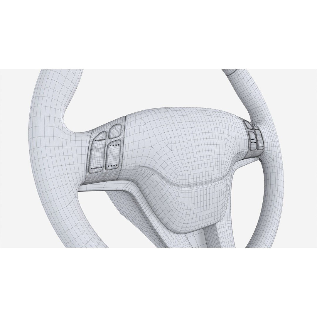 Steering Wheel 3D Model – PBR High Poly Vehicle Part, FBX, OBJ - View 9