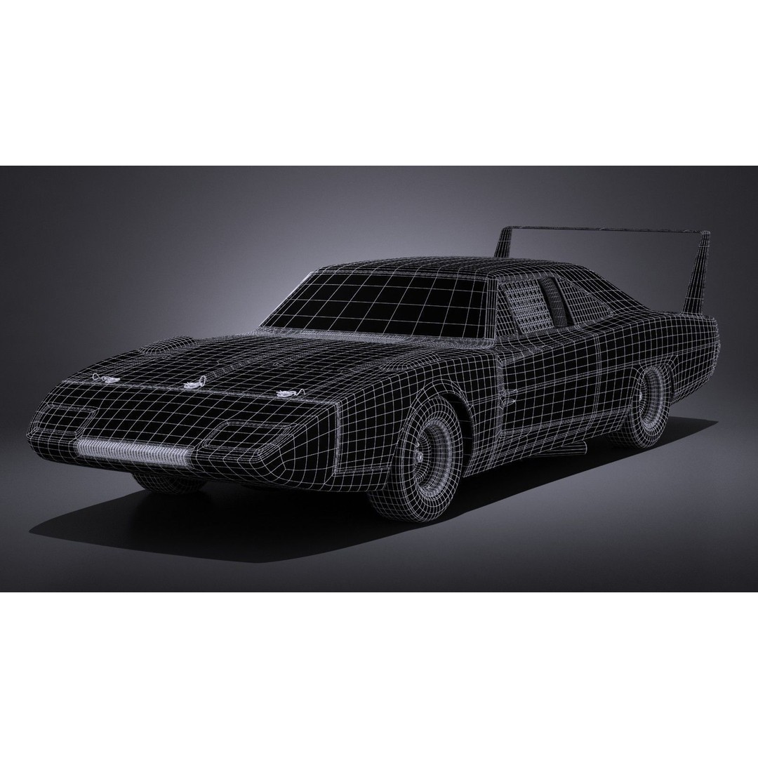 Dodge Charger Daytona 1969 3D Model – High Poly Racing Car, FBX, OBJ