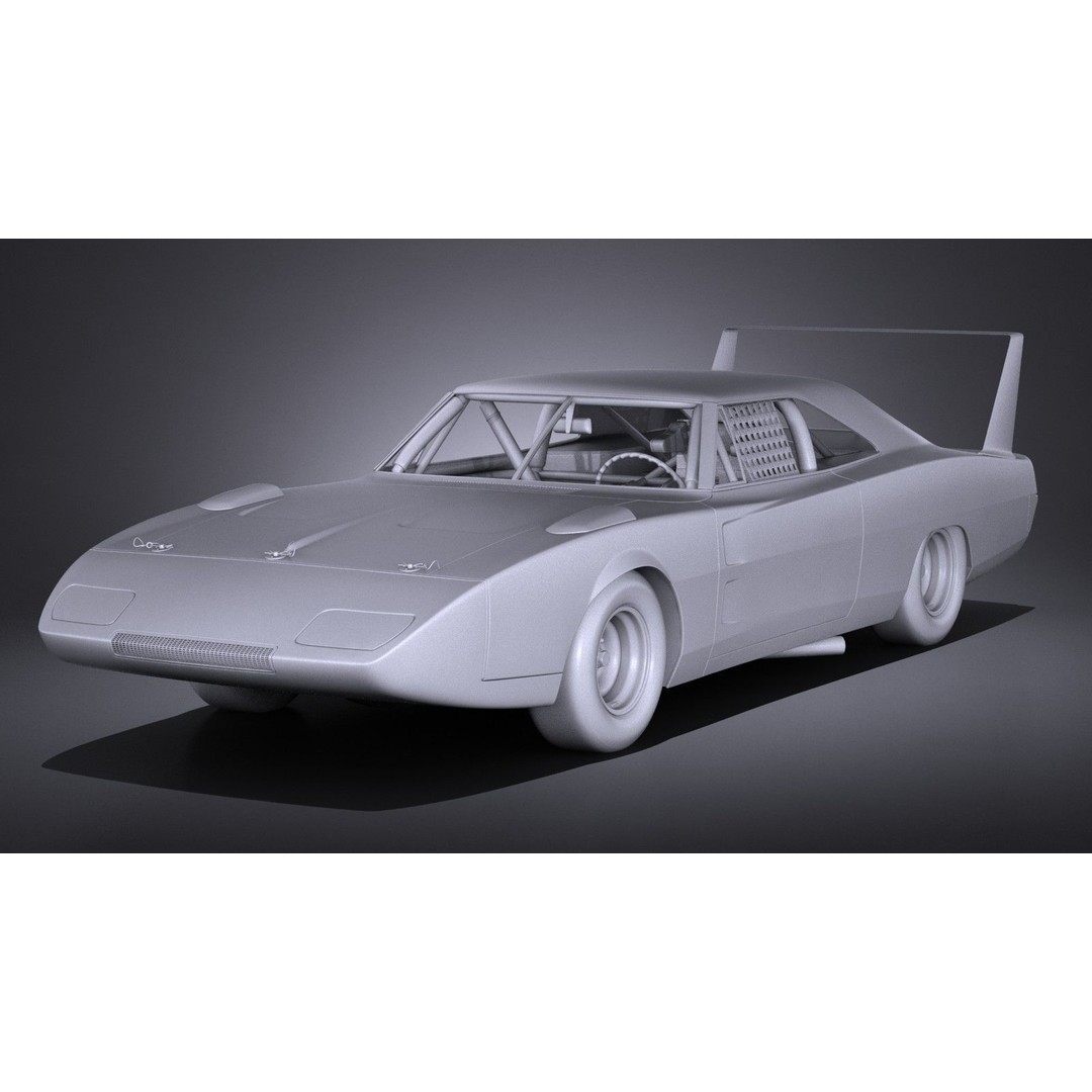 Dodge Charger Daytona 1969 3D Model – High Poly Racing Car, FBX, OBJ - View 13