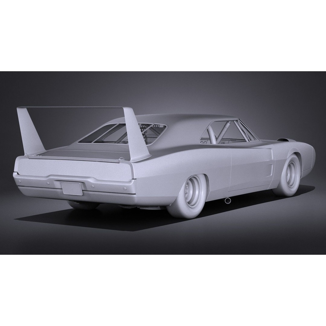Dodge Charger Daytona 1969 3D Model – High Poly Racing Car, FBX, OBJ - View 16