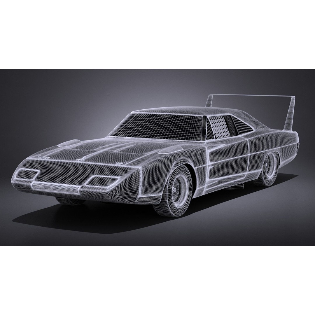 Dodge Charger Daytona 1969 3D Model – High Poly Racing Car, FBX, OBJ - View 17