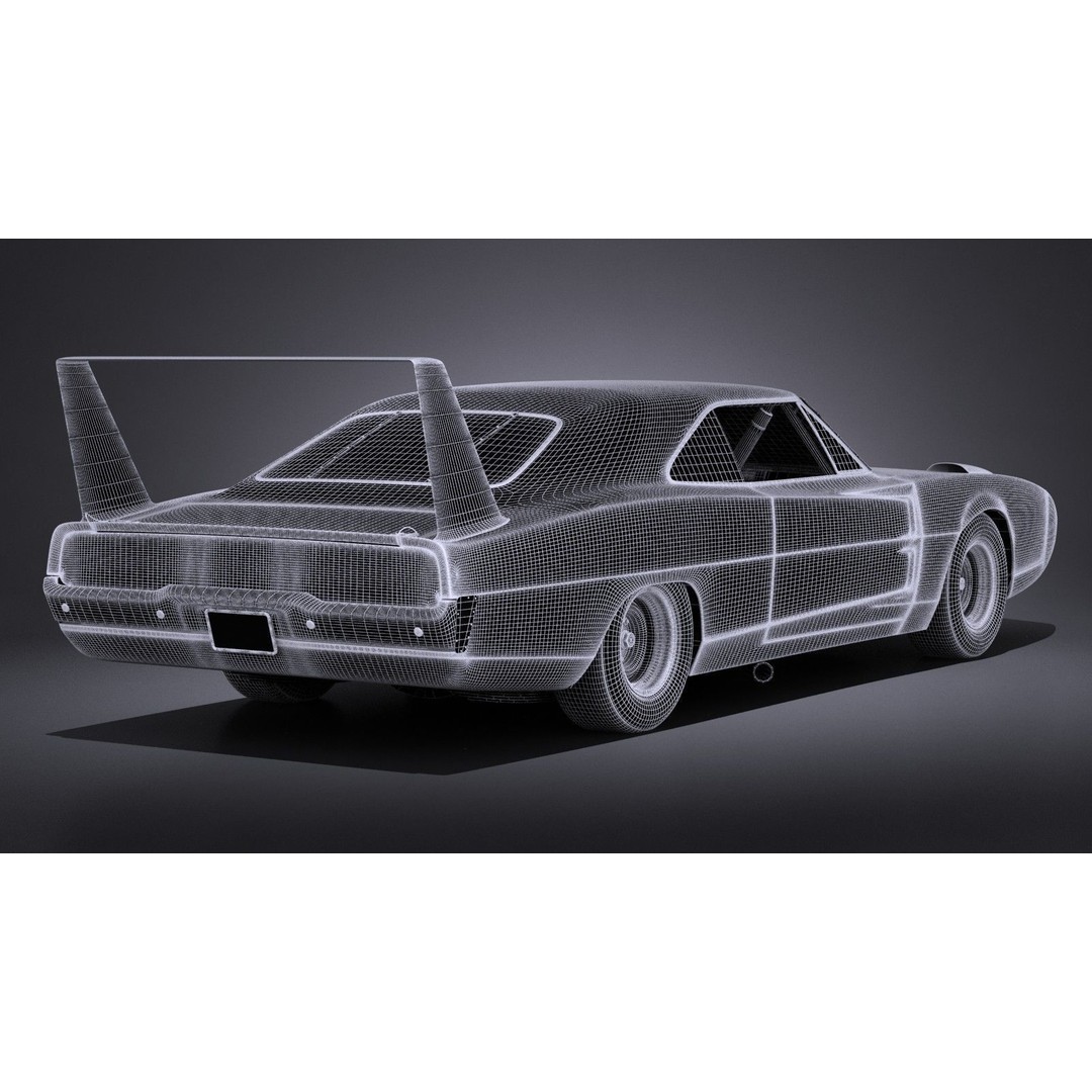 Dodge Charger Daytona 1969 3D Model – High Poly Racing Car, FBX, OBJ - View 18