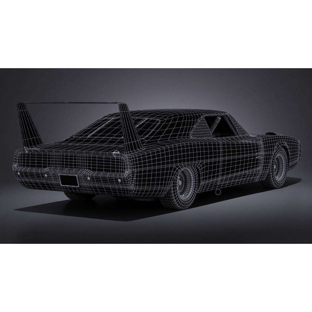 Dodge Charger Daytona 1969 3D Model – High Poly Racing Car, FBX, OBJ - View 19