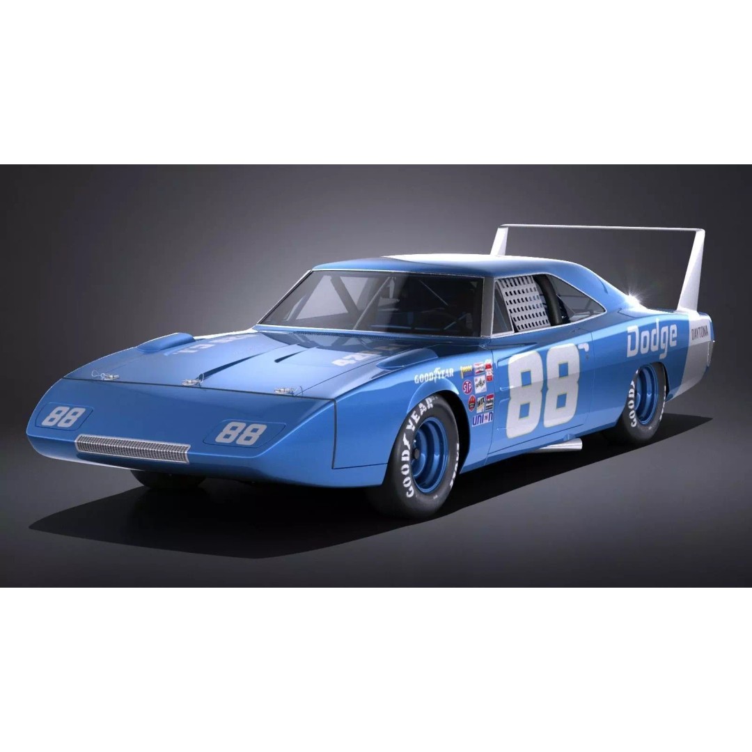 Dodge Charger Daytona 1969 3D Model – High Poly Racing Car, FBX, OBJ - View 2