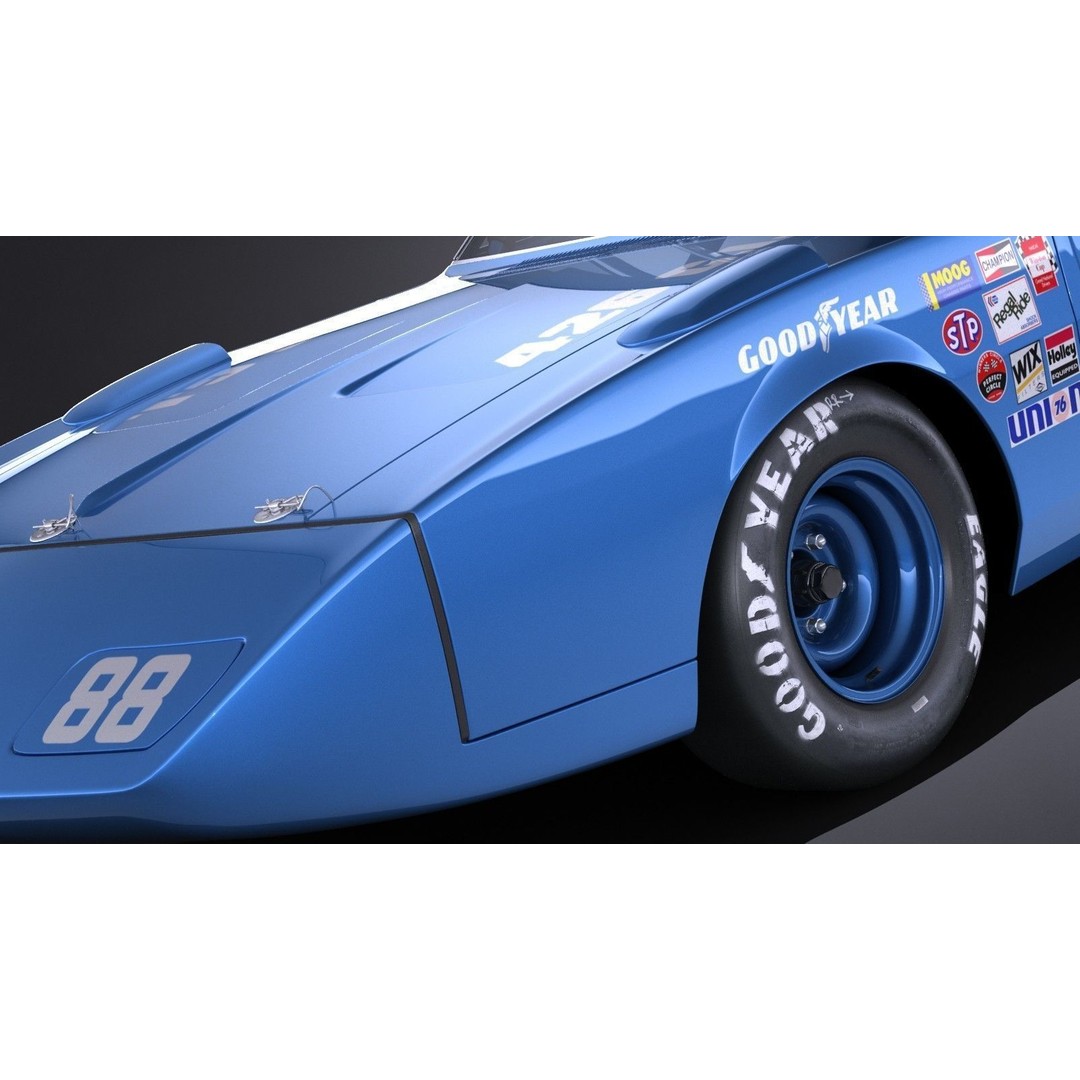 Dodge Charger Daytona 1969 3D Model – High Poly Racing Car, FBX, OBJ - View 4