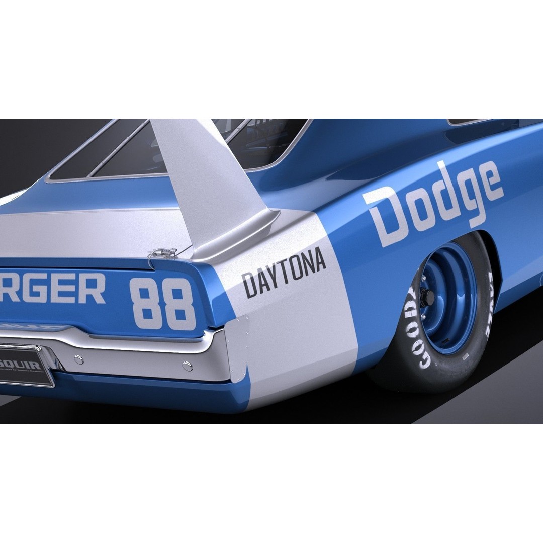 Dodge Charger Daytona 1969 3D Model – High Poly Racing Car, FBX, OBJ - View 5
