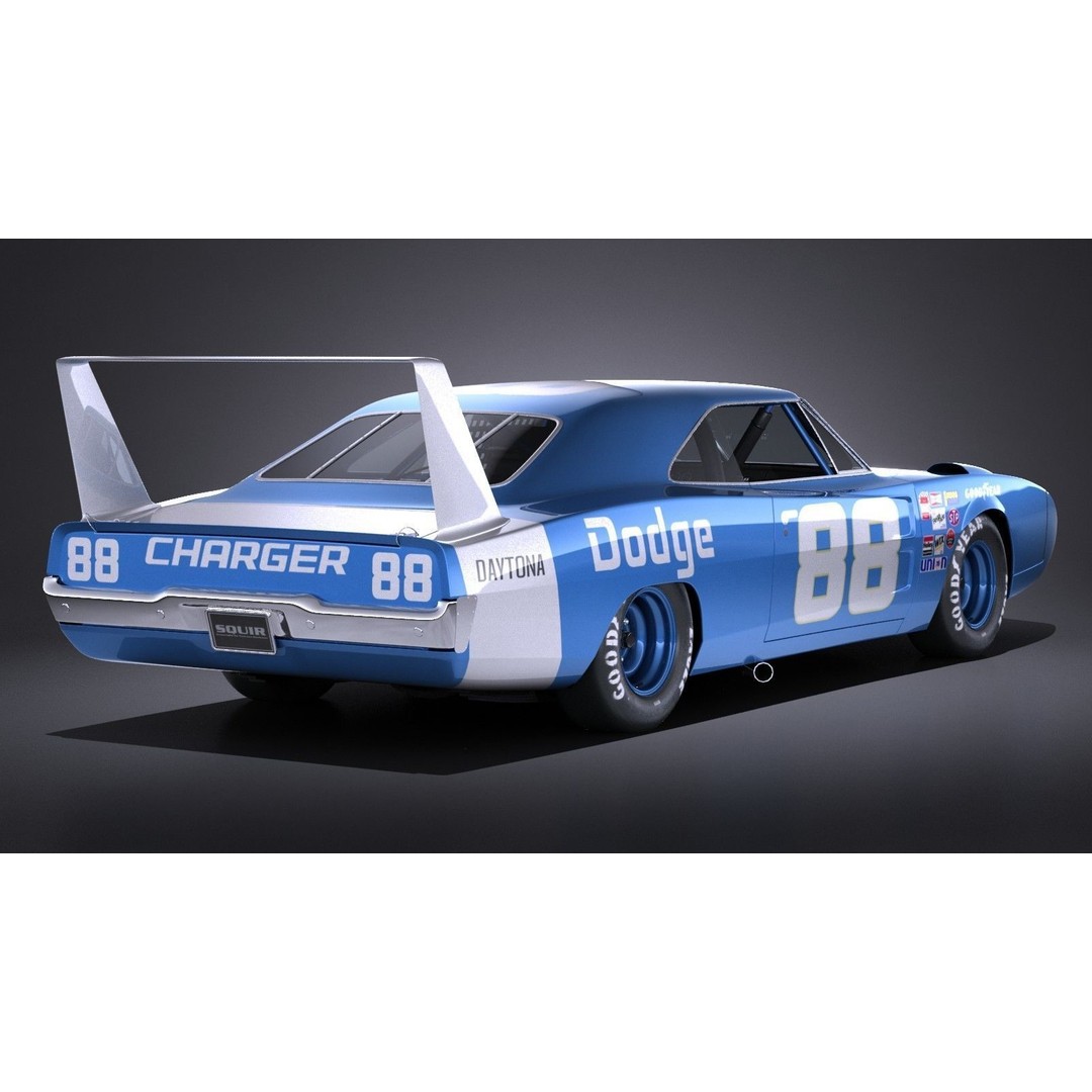 Dodge Charger Daytona 1969 3D Model – High Poly Racing Car, FBX, OBJ - View 6