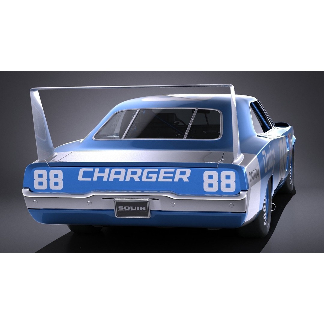 Dodge Charger Daytona 1969 3D Model – High Poly Racing Car, FBX, OBJ - View 7