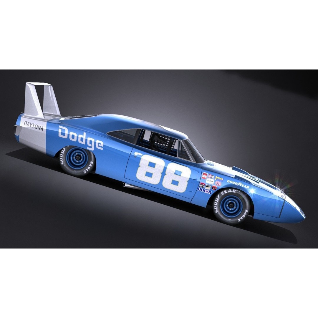 Dodge Charger Daytona 1969 3D Model – High Poly Racing Car, FBX, OBJ - View 8