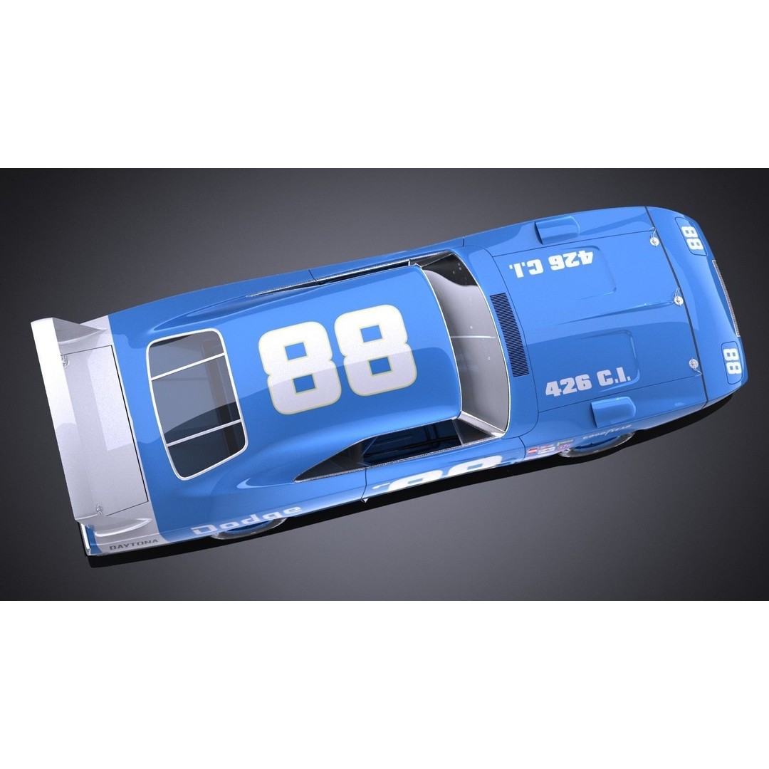 Dodge Charger Daytona 1969 3D Model – High Poly Racing Car, FBX, OBJ - View 9