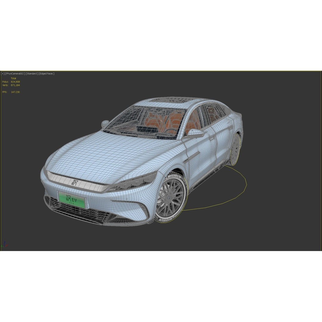 BYD Han EV 2023 Champion Edition 3D Model – Luxury Sedan, FBX, OBJ - View 20