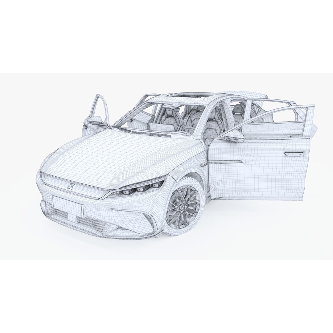 BYD Han EV 2023 Champion Edition 3D Model – Luxury Sedan, FBX, OBJ - View 23