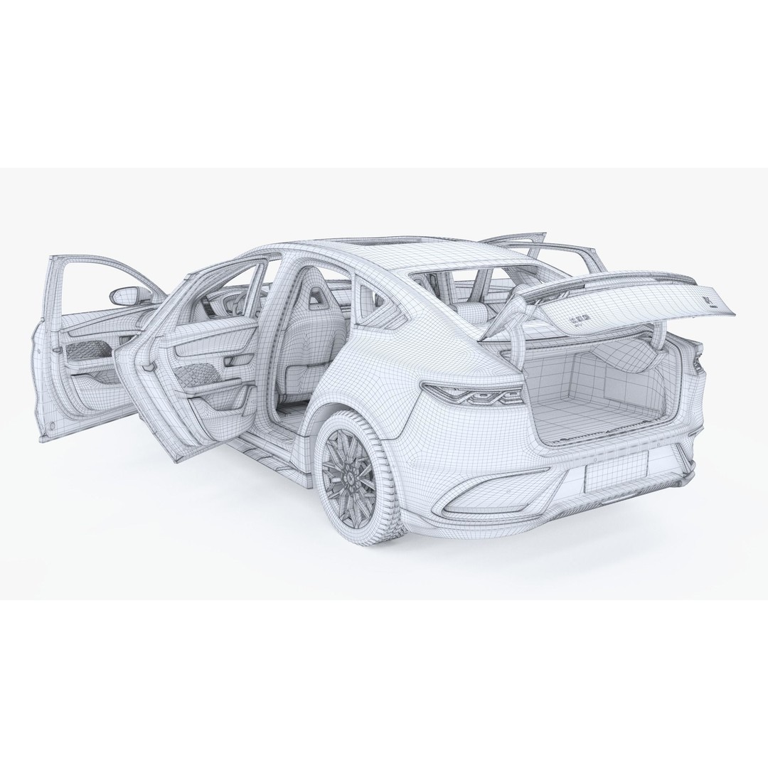 BYD Han EV 2023 Champion Edition 3D Model – Luxury Sedan, FBX, OBJ - View 28