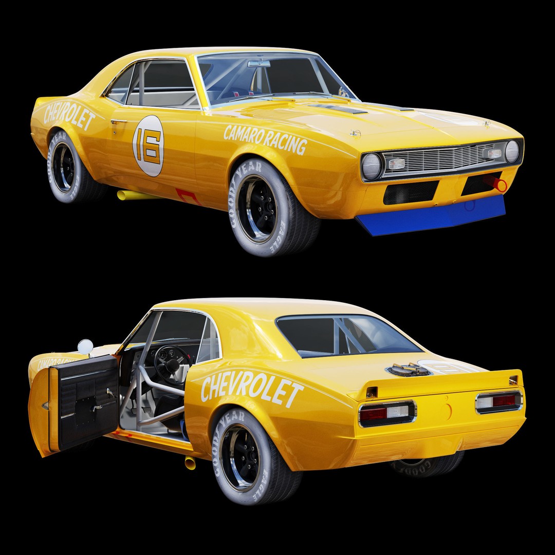 Chevrolet Camaro 3D Model – High Poly Racing Asset, FBX - View 13