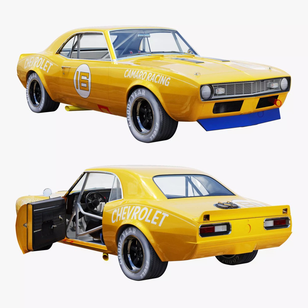 Chevrolet Camaro 3D Model – High Poly Racing Asset, FBX - View 2