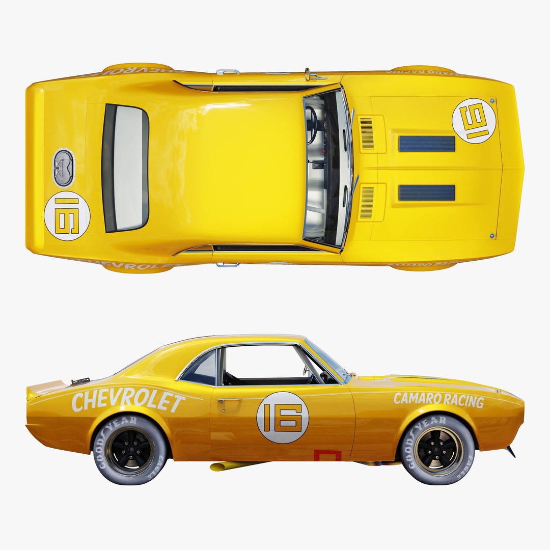 Chevrolet Camaro 3D Model – High Poly Racing Asset, FBX - View 3