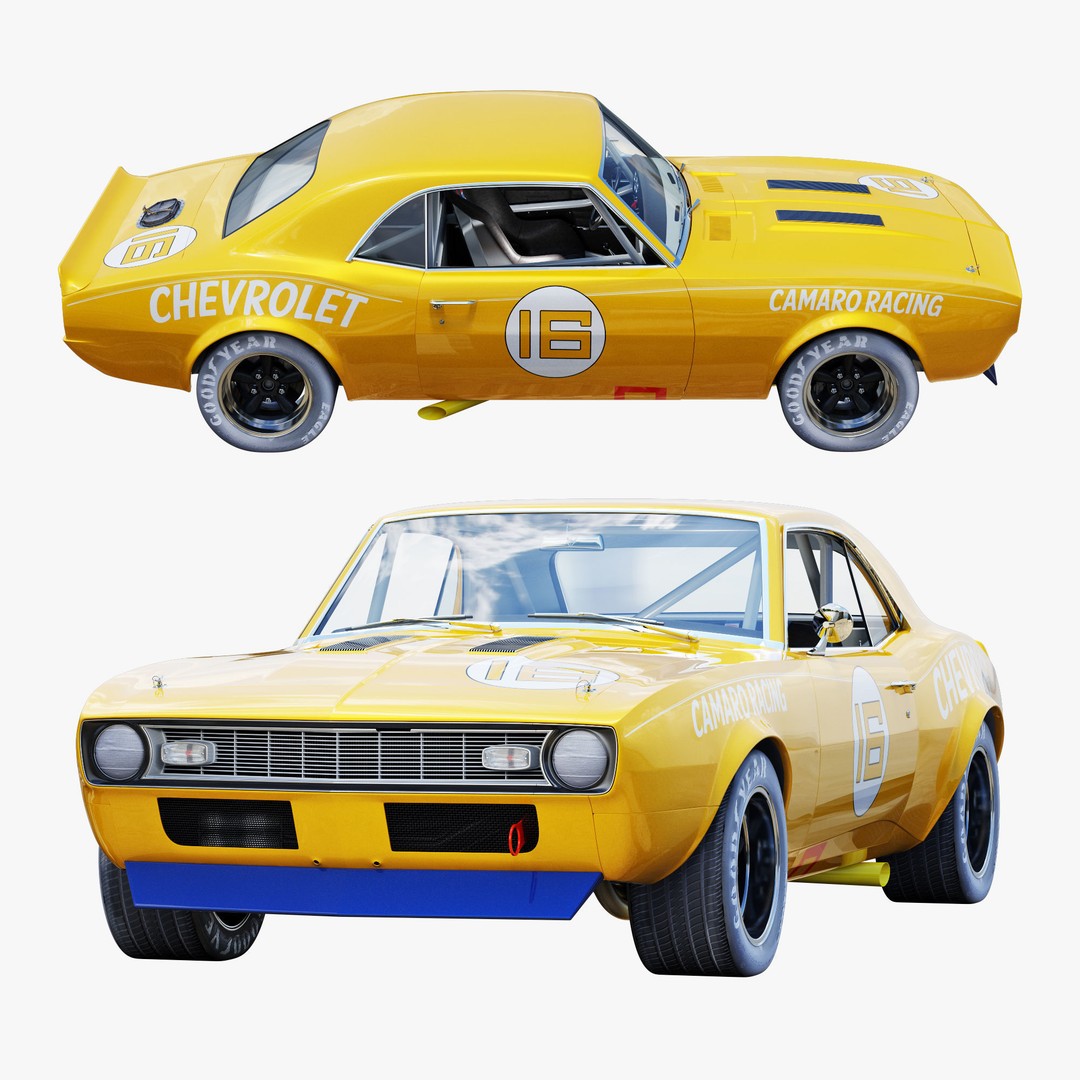 Chevrolet Camaro 3D Model – High Poly Racing Asset, FBX - View 6