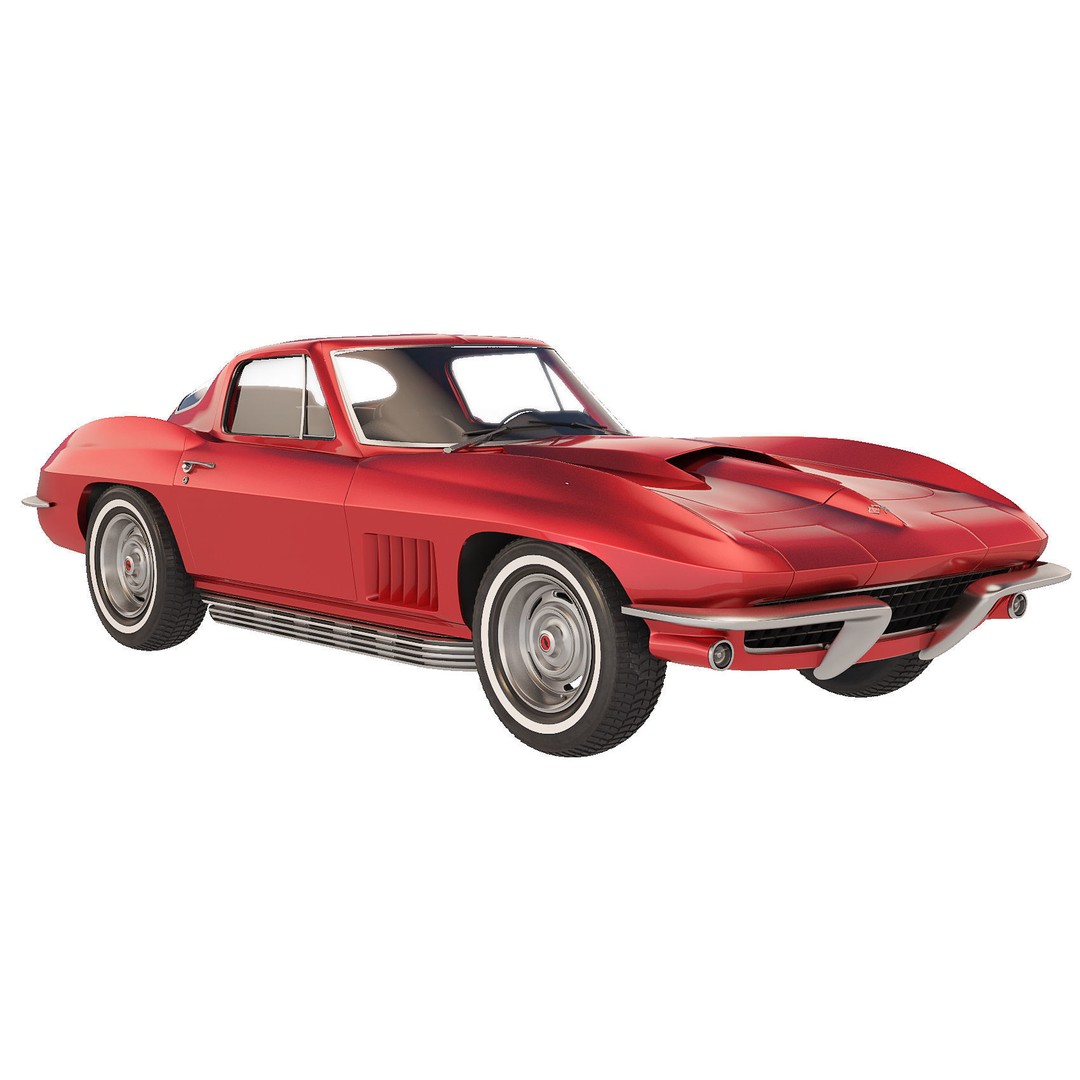 Chevrolet Corvette Stingray C2 1967 3D Model – Classic Sports Car, FBX - View 10