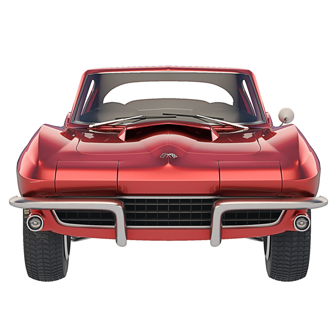 Chevrolet Corvette Stingray C2 1967 3D Model – Classic Sports Car, FBX - View 11