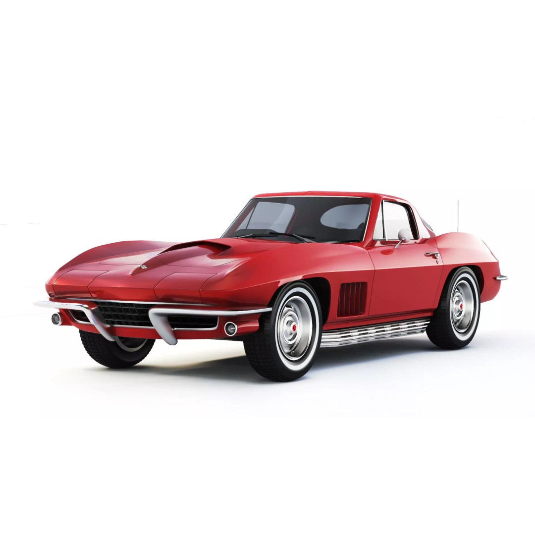 Chevrolet Corvette Stingray C2 1967 3D Model – Classic Sports Car, FBX - View 2