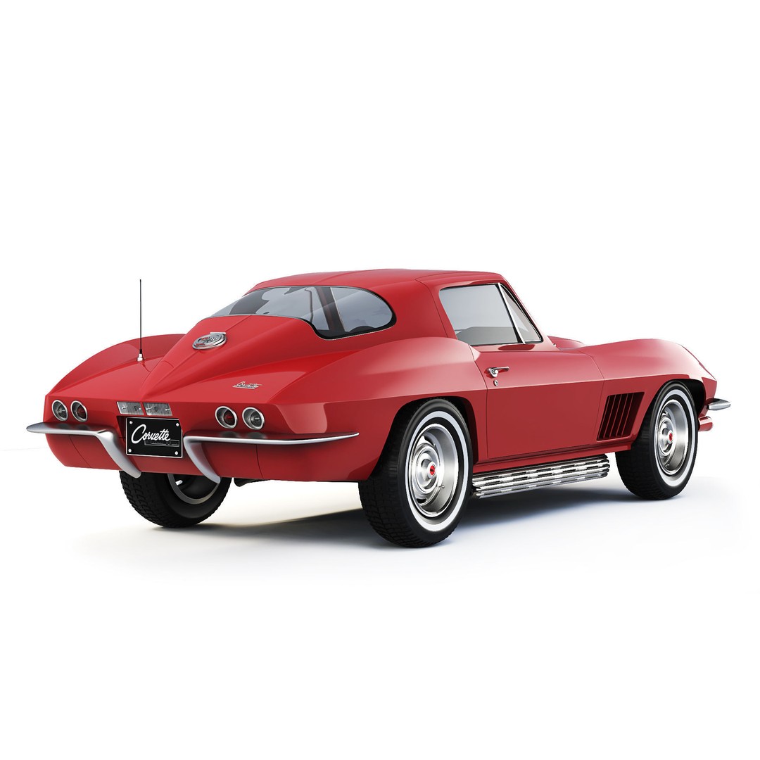 Chevrolet Corvette Stingray C2 1967 3D Model – Classic Sports Car, FBX - View 3