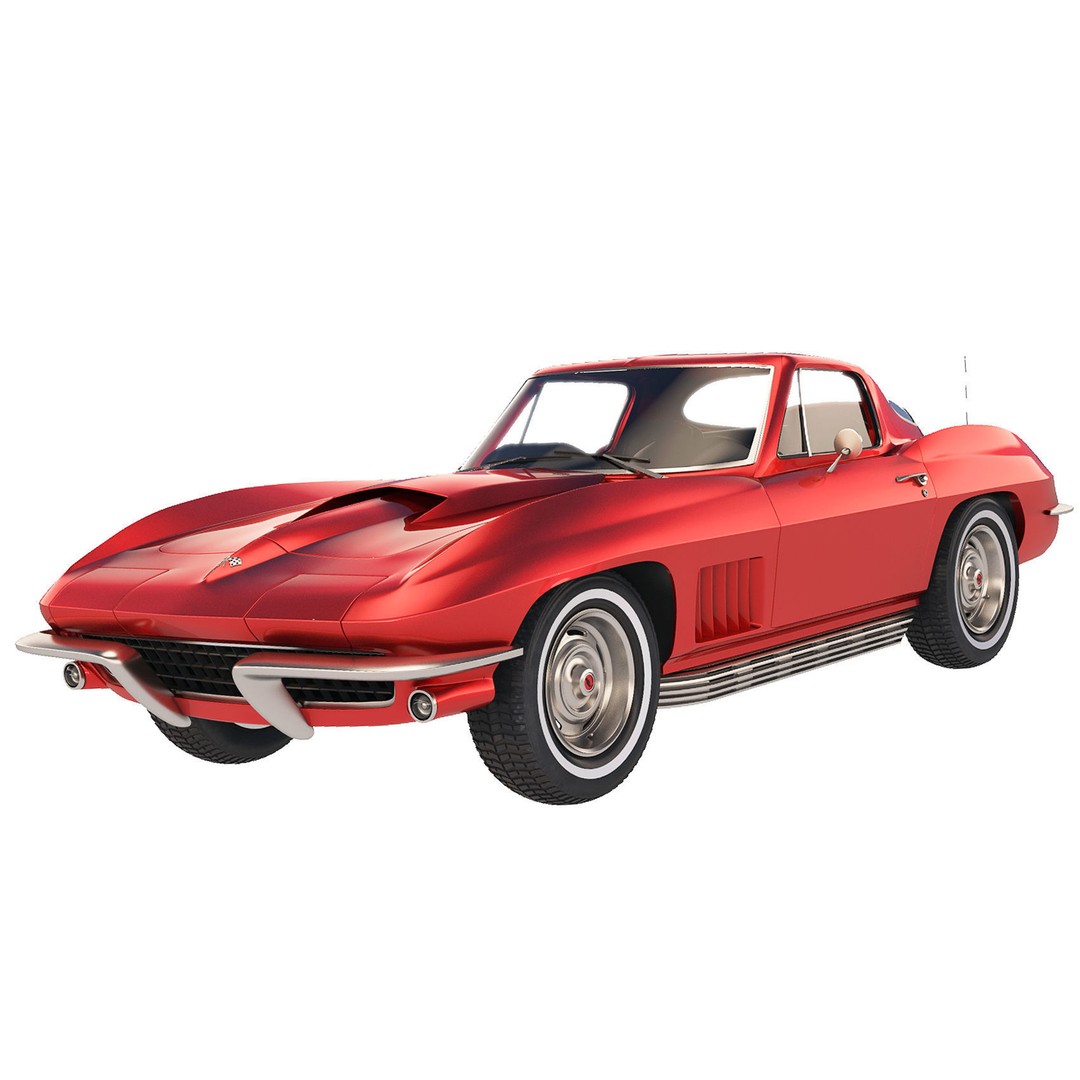 Chevrolet Corvette Stingray C2 1967 3D Model – Classic Sports Car, FBX - View 4