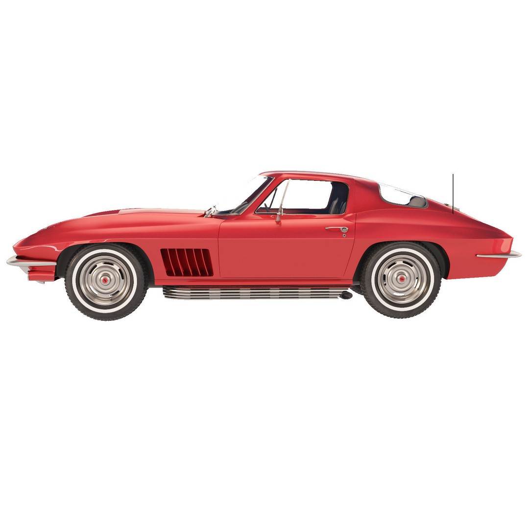 Chevrolet Corvette Stingray C2 1967 3D Model – Classic Sports Car, FBX - View 5