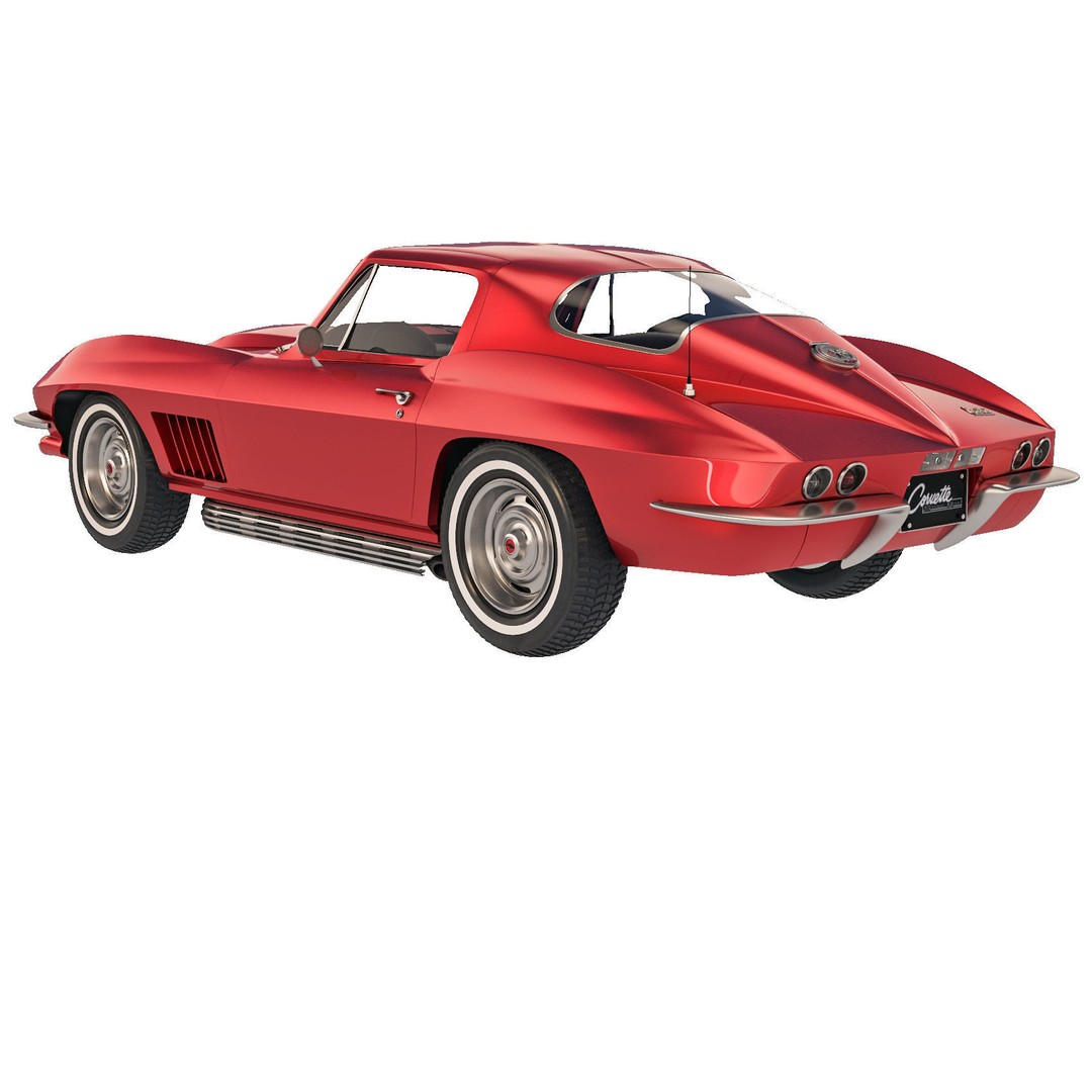 Chevrolet Corvette Stingray C2 1967 3D Model – Classic Sports Car, FBX - View 6