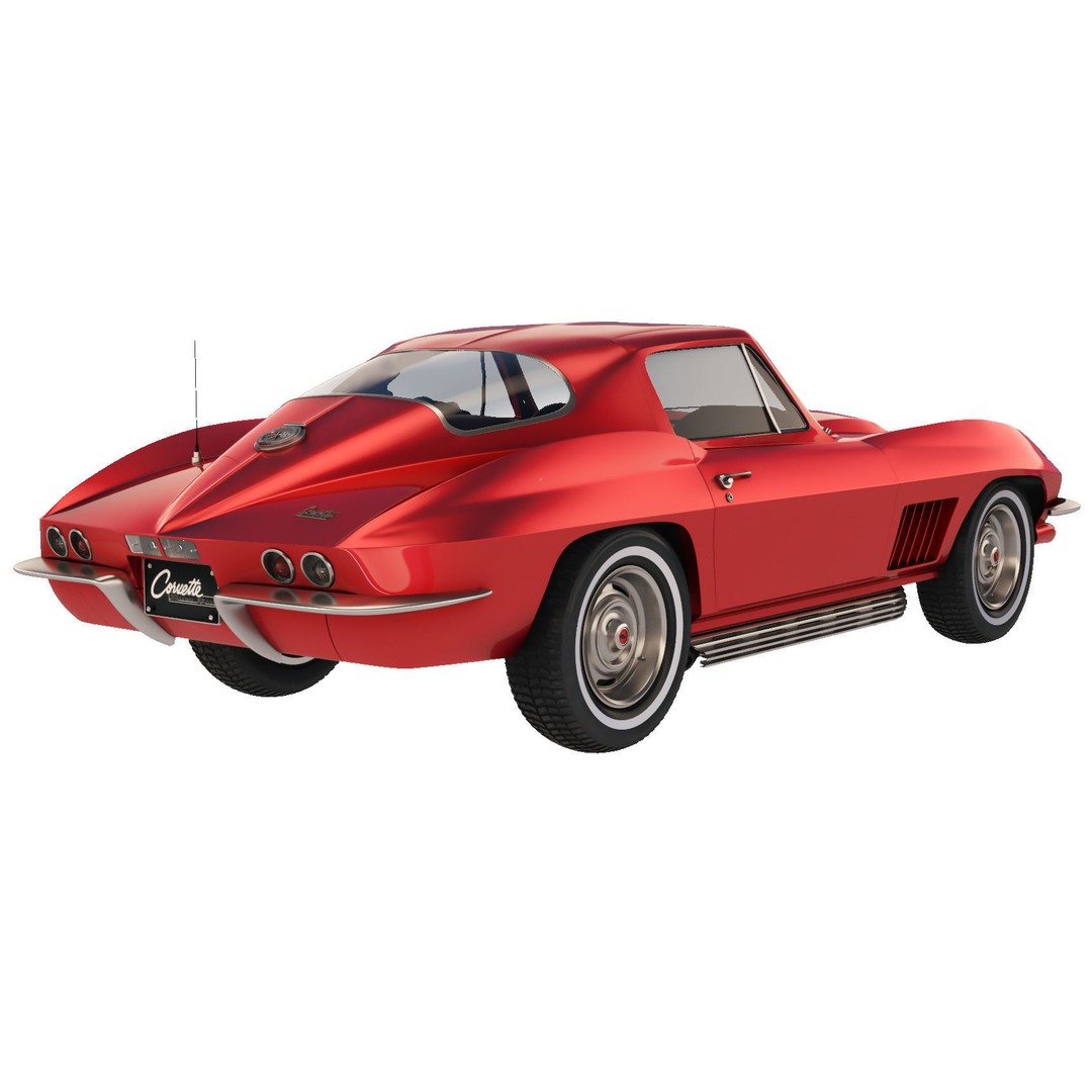Chevrolet Corvette Stingray C2 1967 3D Model – Classic Sports Car, FBX - View 8