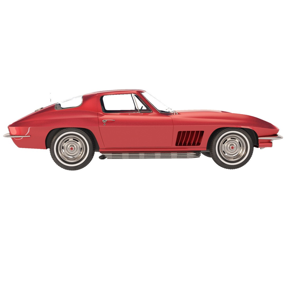 Chevrolet Corvette Stingray C2 1967 3D Model – Classic Sports Car, FBX - View 9
