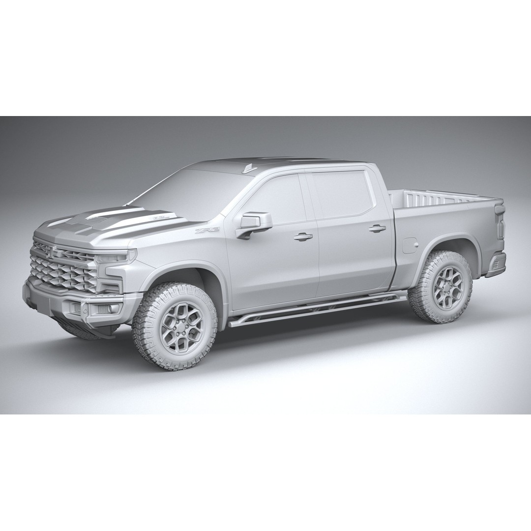 Chevrolet Silverado ZR2 Bison 3D Model – High Poly Game Asset, FBX, OBJ - View 21