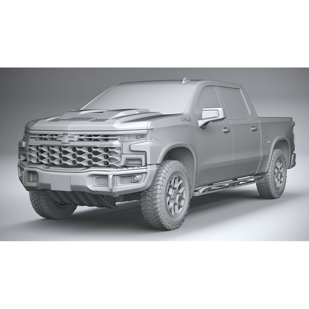 Chevrolet Silverado ZR2 Bison 3D Model – High Poly Game Asset, FBX, OBJ - View 22
