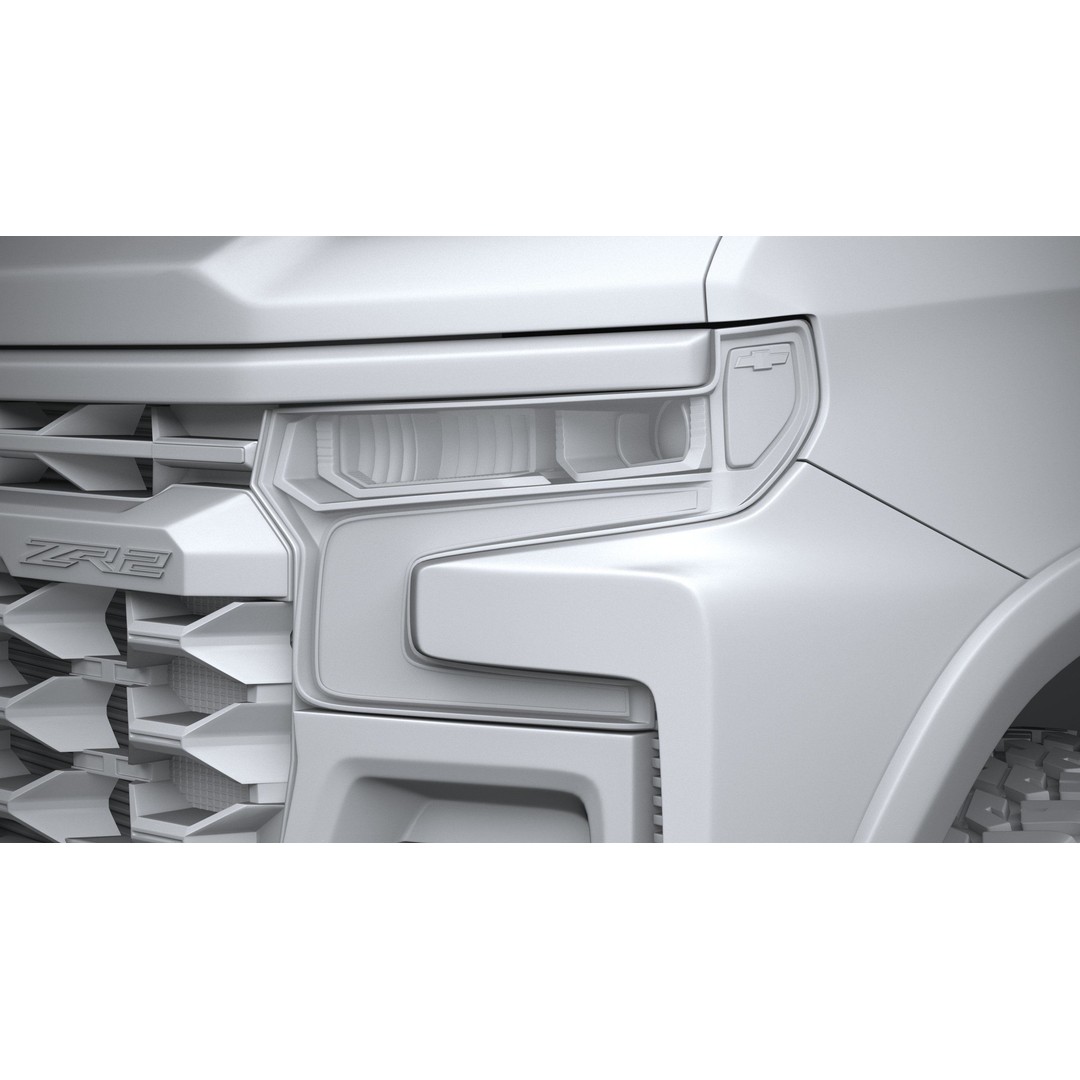 Chevrolet Silverado ZR2 Bison 3D Model – High Poly Game Asset, FBX, OBJ - View 25