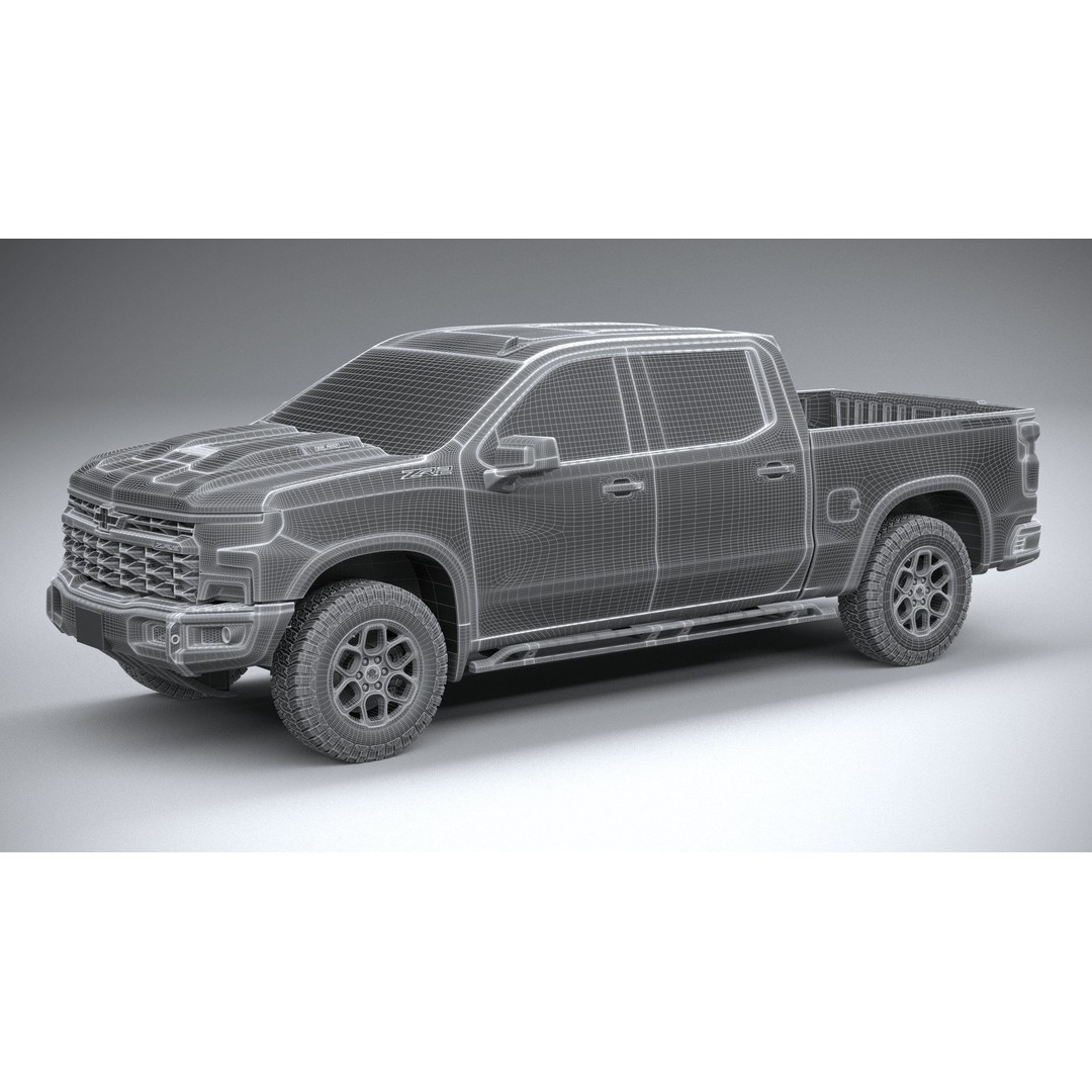 Chevrolet Silverado ZR2 Bison 3D Model – High Poly Game Asset, FBX, OBJ - View 28