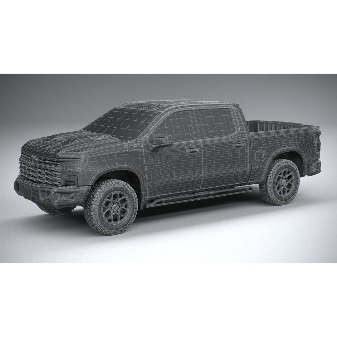 Chevrolet Silverado ZR2 Bison 3D Model – High Poly Game Asset, FBX, OBJ - View 30