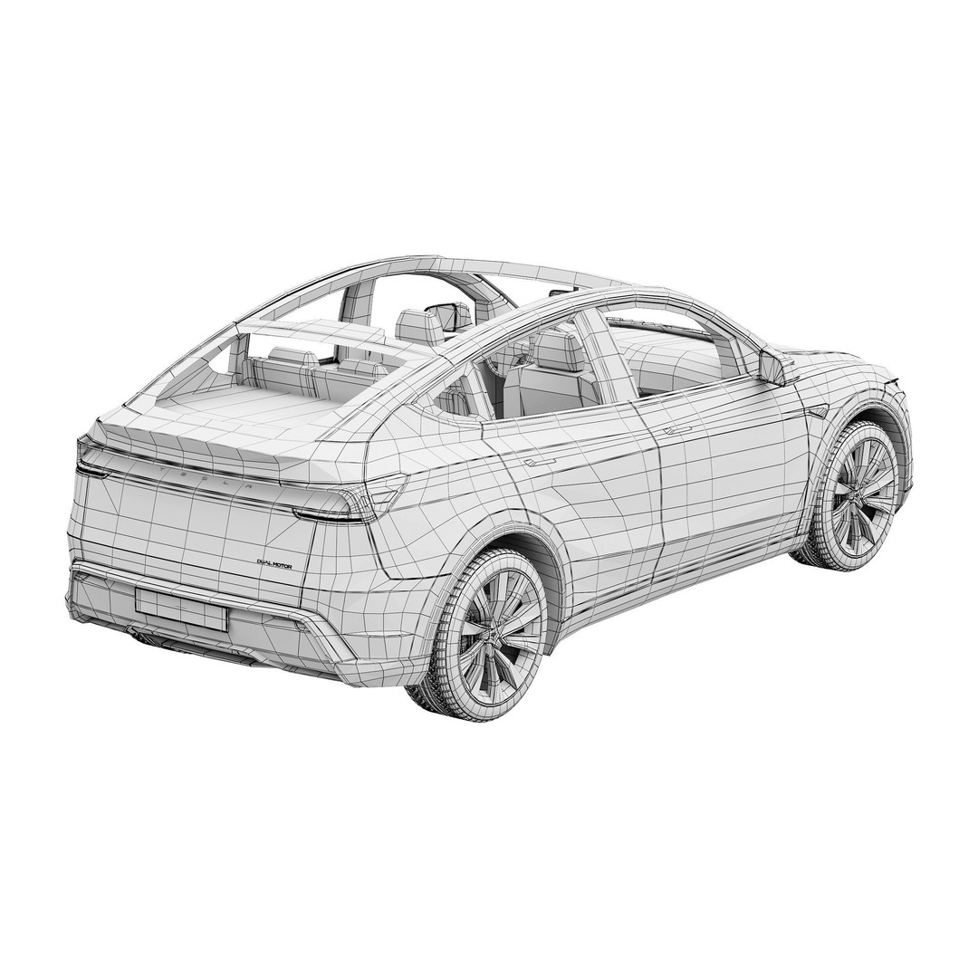 Tesla Model Y 2025 3D Model – High Poly SUV Asset, FBX & OBJ