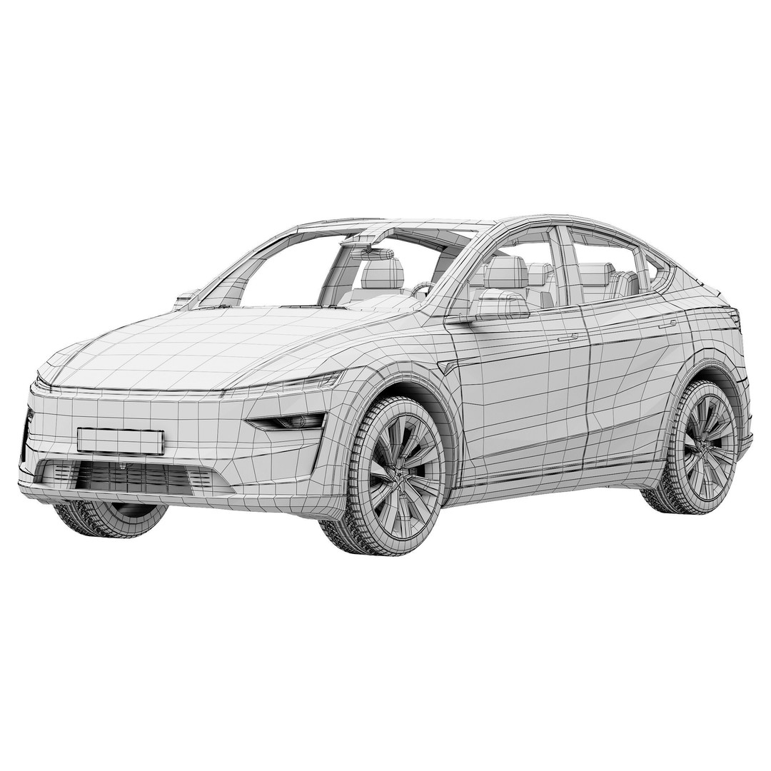 Tesla Model Y 2025 3D Model – High Poly SUV Asset, FBX & OBJ - View 15