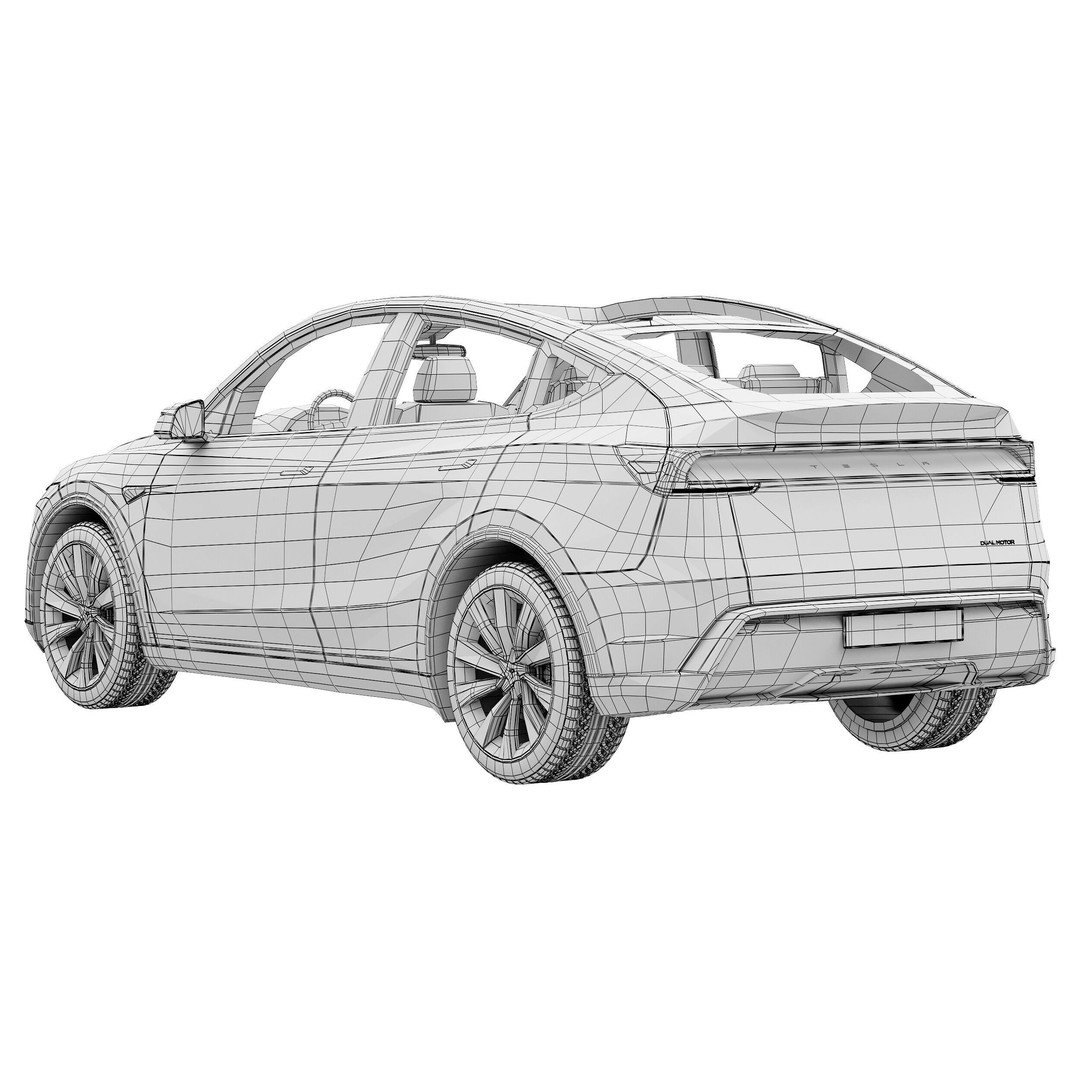 Tesla Model Y 2025 3D Model – High Poly SUV Asset, FBX & OBJ - View 17