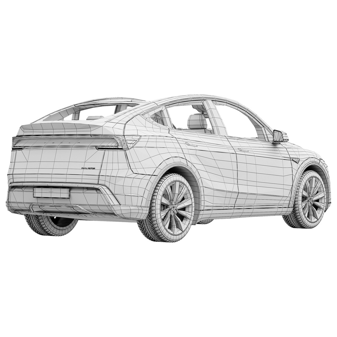 Tesla Model Y 2025 3D Model – High Poly SUV Asset, FBX & OBJ - View 18