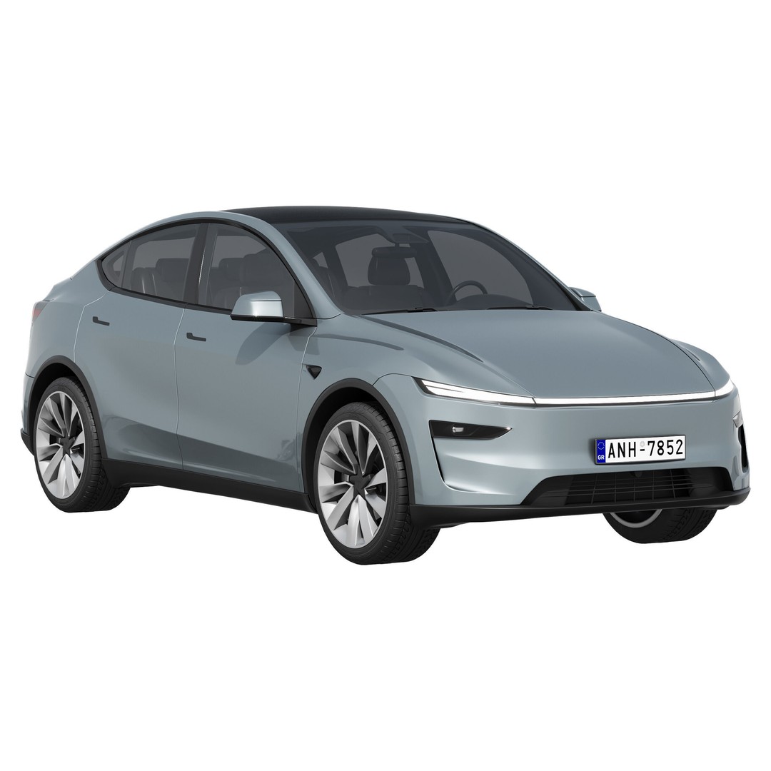 Tesla Model Y 2025 3D Model – High Poly SUV Asset, FBX & OBJ - View 3