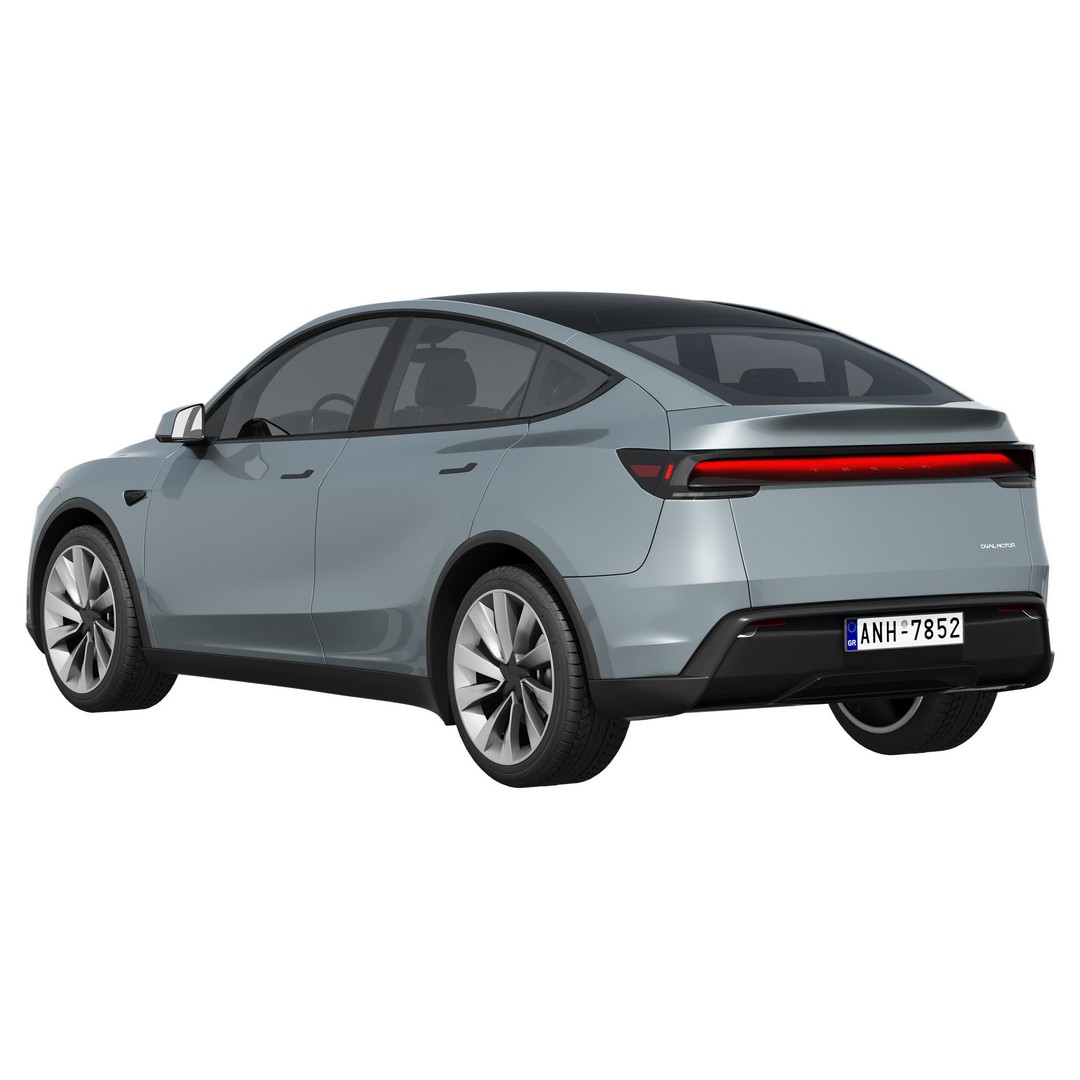 Tesla Model Y 2025 3D Model – High Poly SUV Asset, FBX & OBJ - View 4